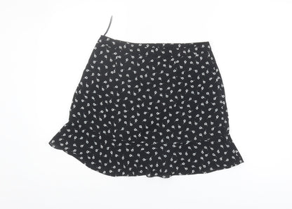 Oasis Women's Black Floral Skirt Size 10