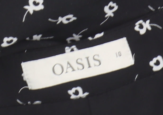 Oasis Women's Black Floral Skirt Size 10