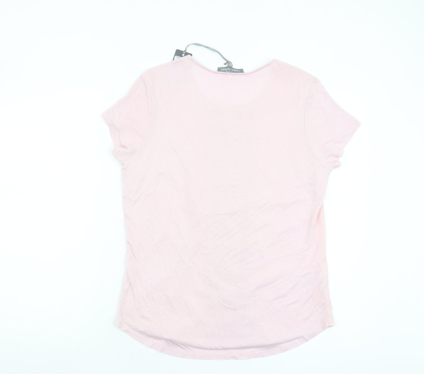 Laura Ashley Women's Pink Size 12 Cropped T-Shirt