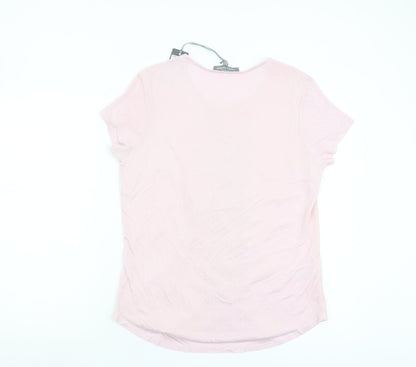 Laura Ashley Women's Pink Size 12 Cropped T-Shirt