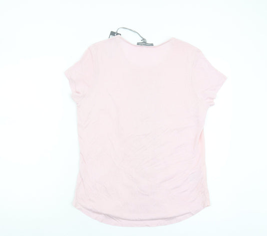 Laura Ashley Women's Pink Size 12 Cropped T-Shirt