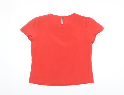 Womens UK Size 12 CC Red Basic Blouse