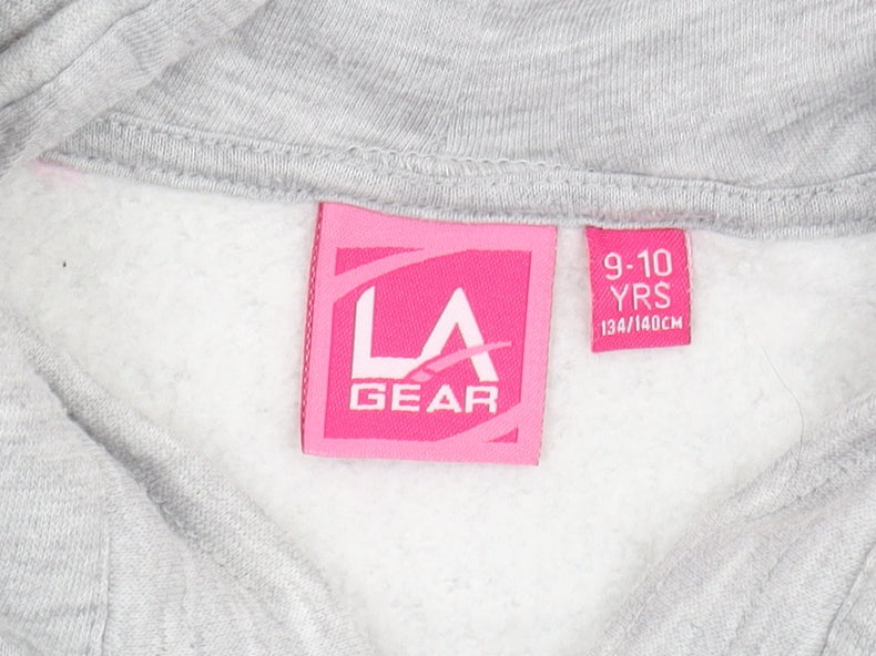 LA Gear Girls Grey Full Zip Hoodie 9-10 Years