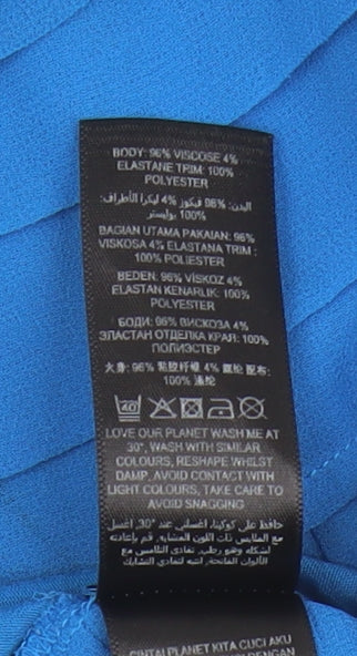 Womens UK Size 12 Principles by Ben de Lisi Blue Basic Blouse