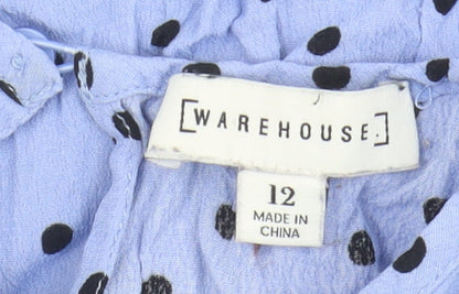 Womens UK Size 12 Warehouse Blue Basic Blouse