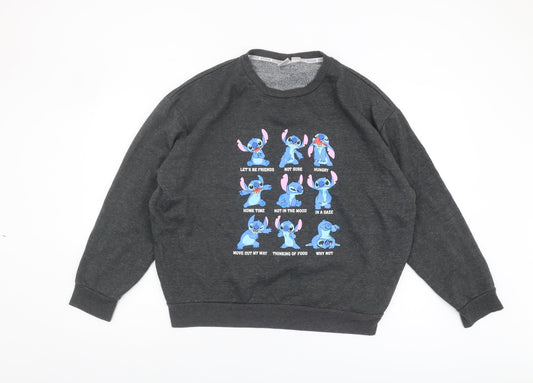 Unisex Adults UK Size L Disney Grey Pullover Sweatshirt