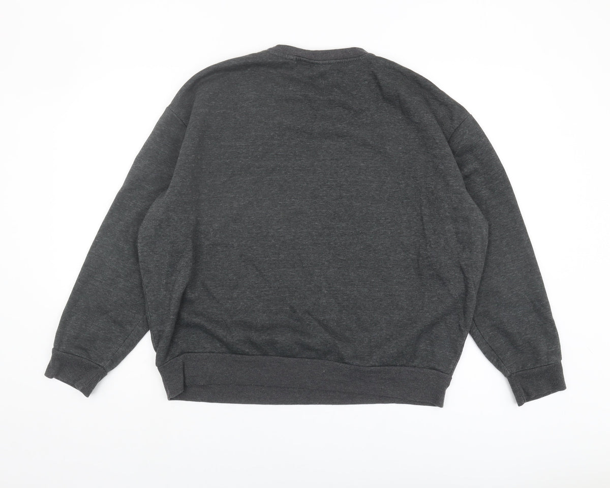 Back view of Disney unisex grey pullover sweatshirt l