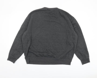 Back view of Disney unisex grey pullover sweatshirt l