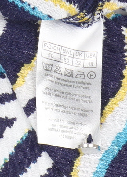 Damart Women's Multicoloured Size 22 Animal Print Blouse