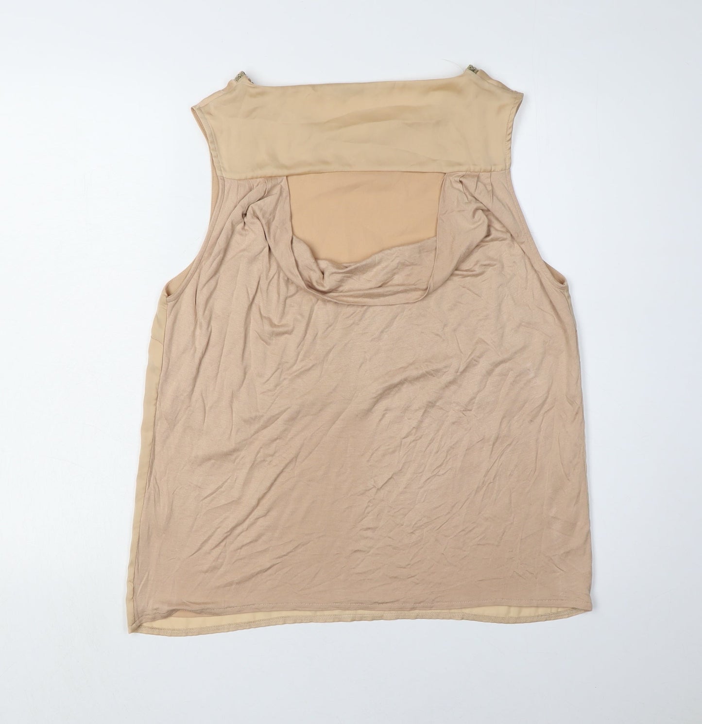 Womens UK Size M Oasis Beige Basic Blouse