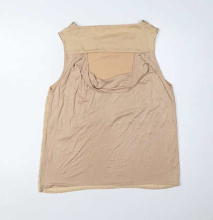 Womens UK Size M Oasis Beige Basic Blouse
