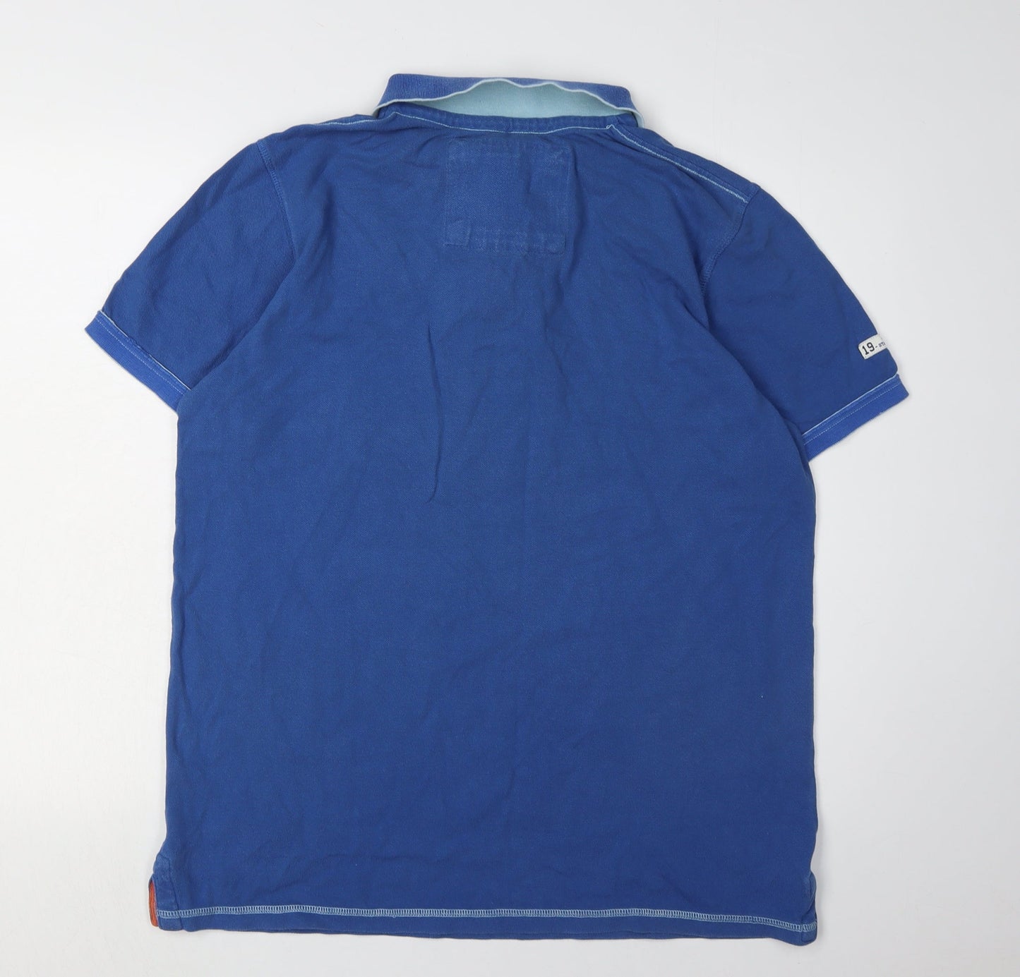 Red Herring Men's Blue Polo Shirt Size L Casual Graphic