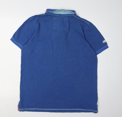Red Herring Men's Blue Polo Shirt Size L Casual Graphic