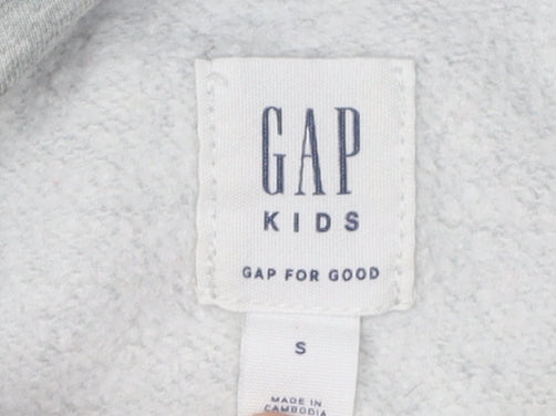 Gap Boys Grey Logo Pullover Hoodie - Size 6-7 Years