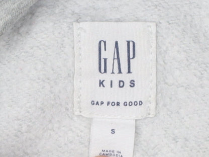 Gap Boys Grey Logo Pullover Hoodie - Size 6-7 Years
