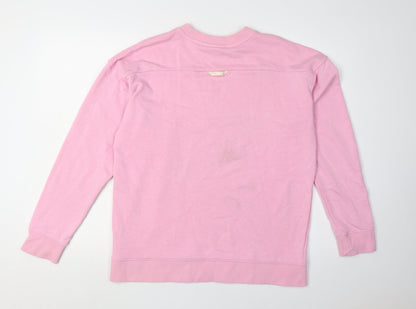 Adidas Women's Pink Logo Pullover Sweatshirt - Size 12