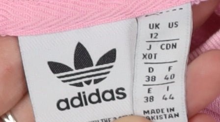 Adidas Women's Pink Logo Pullover Sweatshirt - Size 12