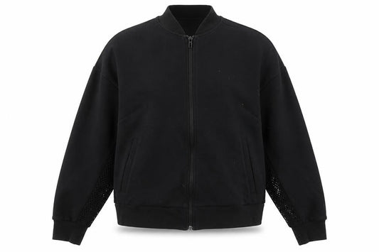 Front view of Adidas unisex black full zip sweatshirt l