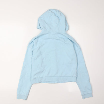 ELLE Girls Blue Hoodie Size 10-11 Full Zip Cotton Blend