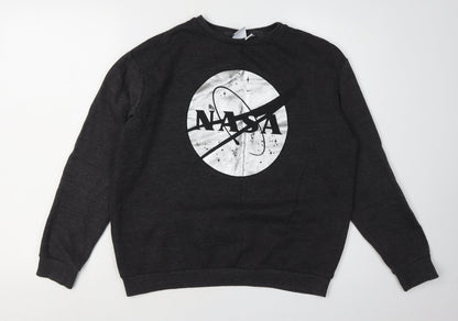 Women's Black NASA Logo Sweatshirt Size 12 Pullover