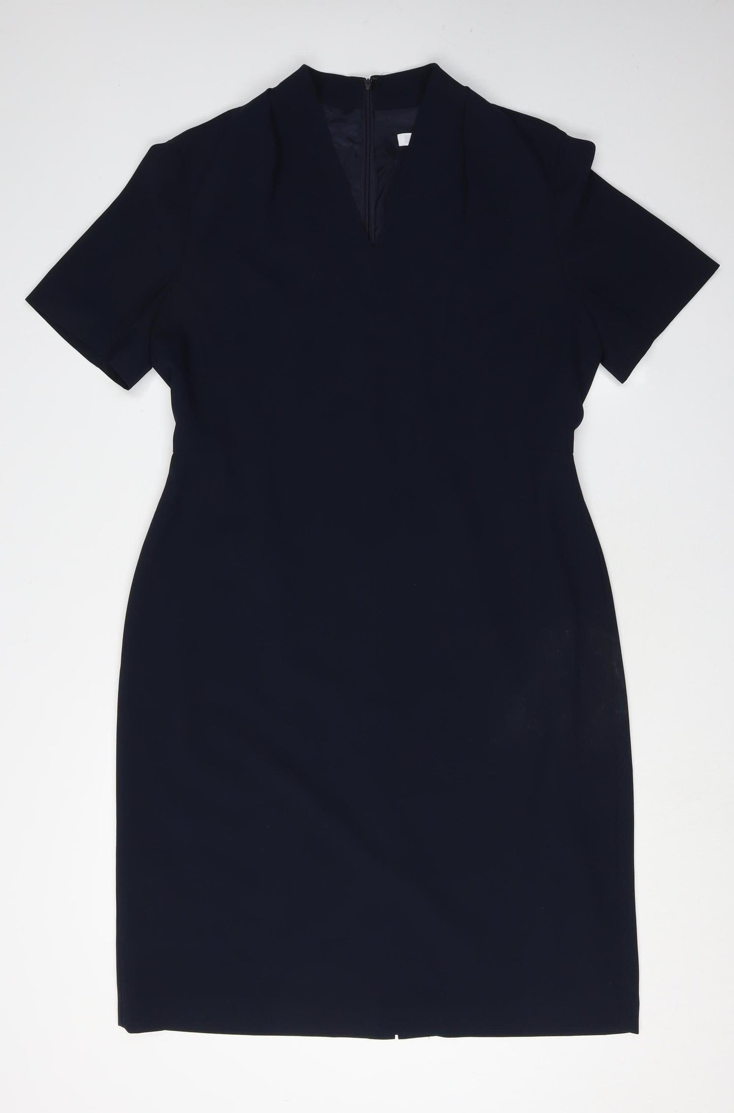 John Lewis Women's Black Sheath Dress, Size 16, Knee Length