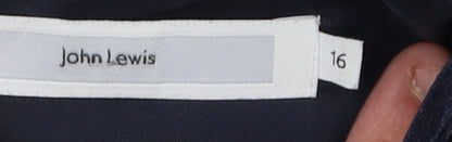 John Lewis Women's Black Sheath Dress, Size 16, Knee Length