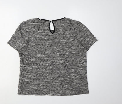 Womens UK Size 10 Warehouse Grey Basic Blouse