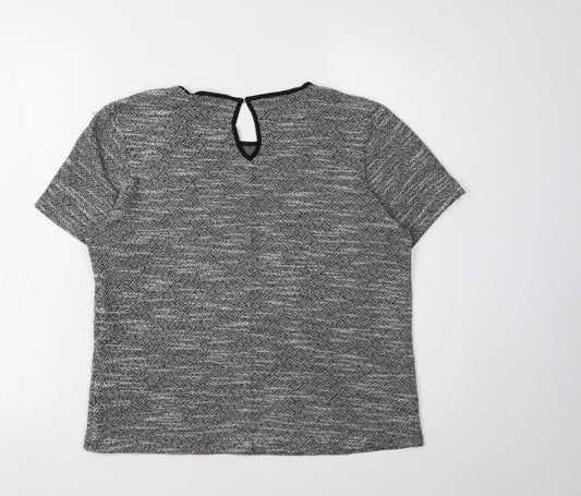 Womens UK Size 10 Warehouse Grey Basic Blouse