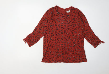 Fat Face Red Animal Print Women's Cardigan, Size 6