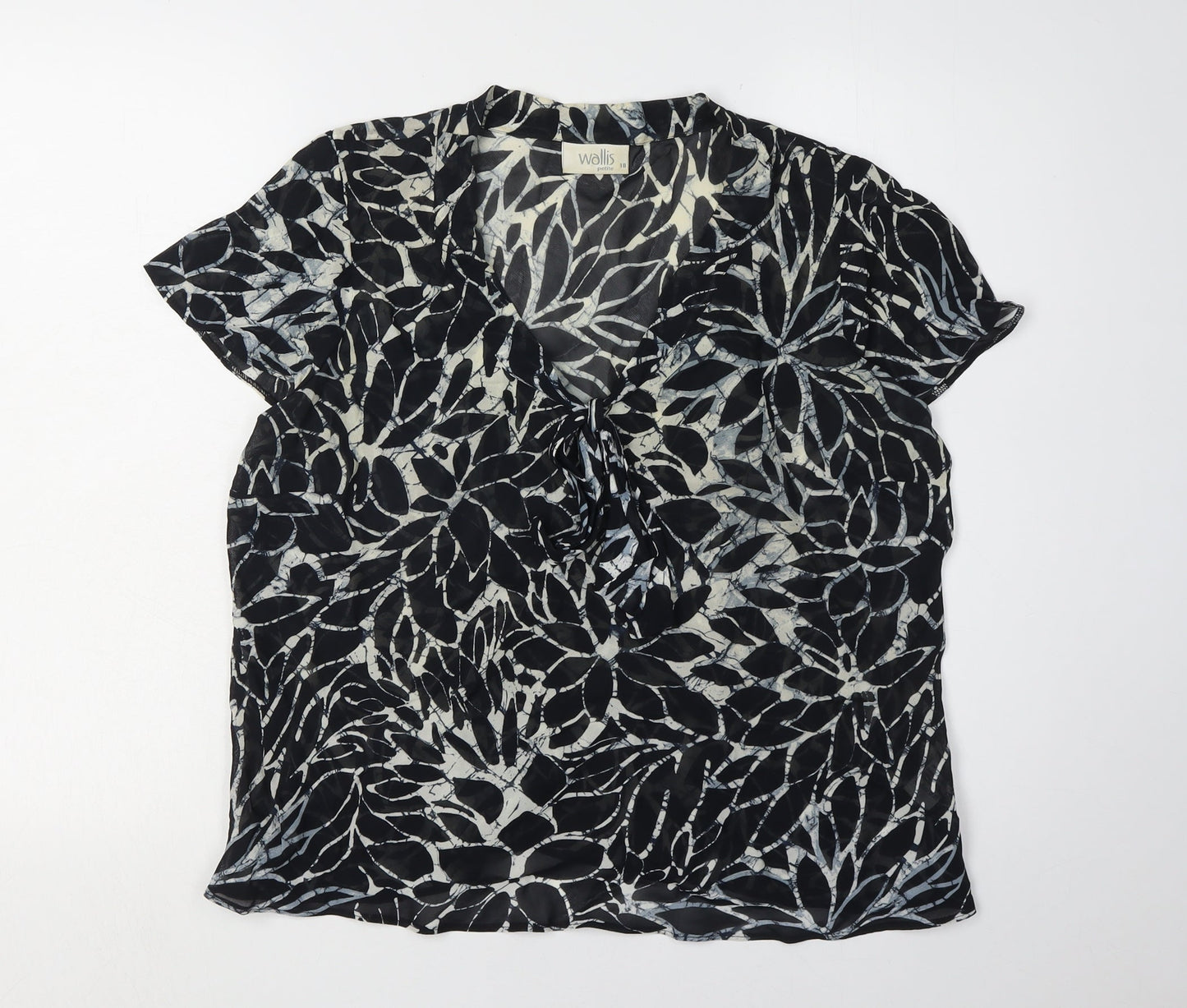 Womens UK Size 18 Wallis Black Tunic Blouse