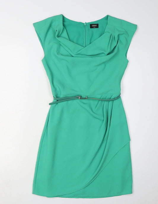 Oasis Women’s Green Sheath Dress Size 8 Sleeveless