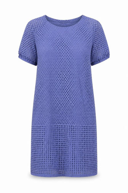 Dash Women's Blue Cotton Dress Size 10, Half Sleeve