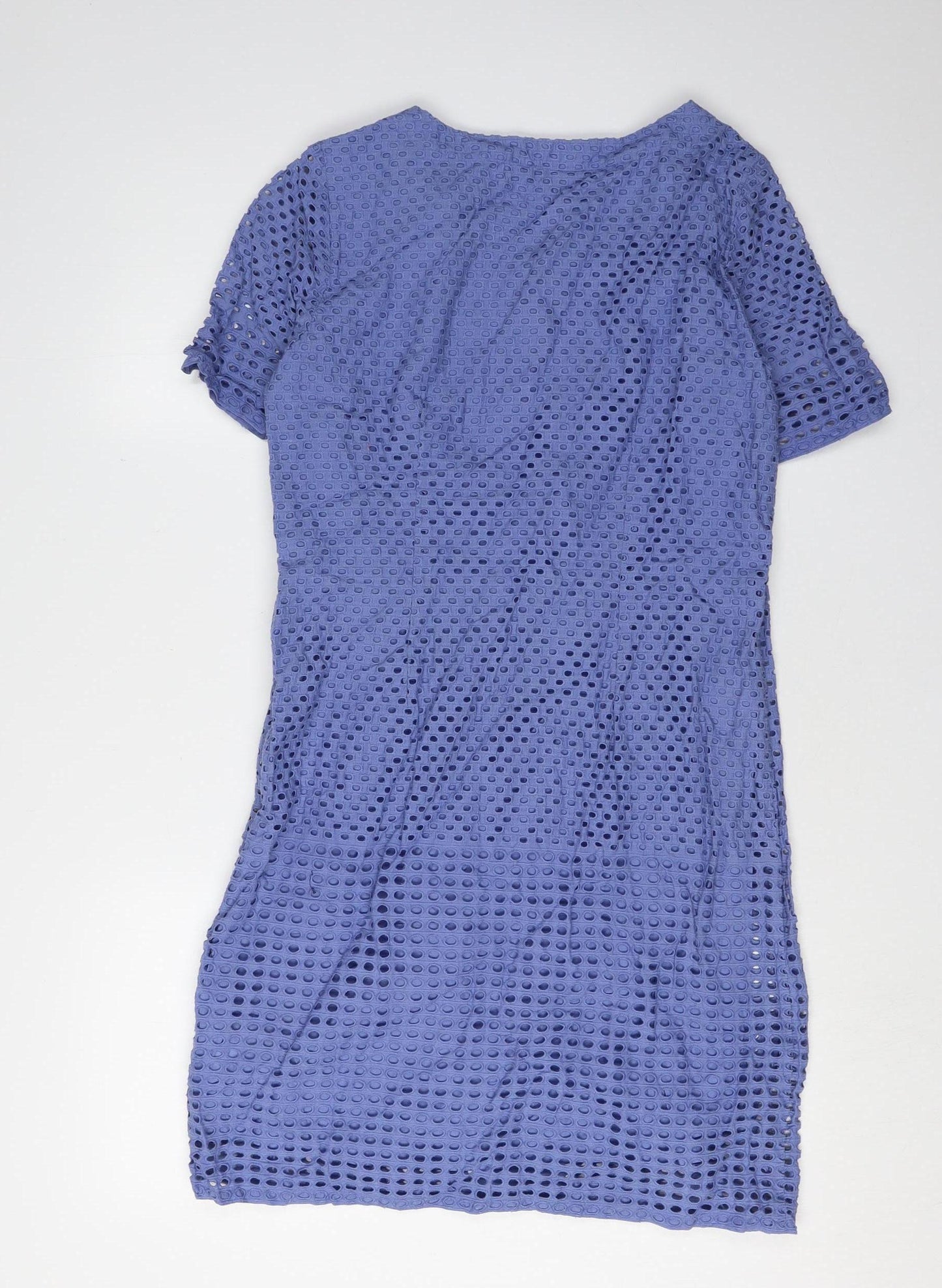 Dash Women's Blue Cotton Dress Size 10, Half Sleeve