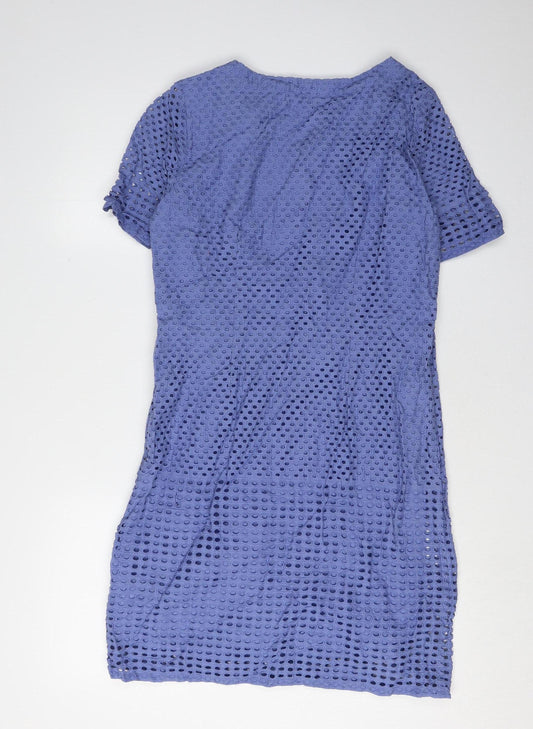 Dash Women's Blue Cotton Dress Size 10, Half Sleeve
