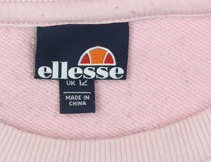 Ellesse Women's Pink Logo Pullover Sweatshirt Size 12