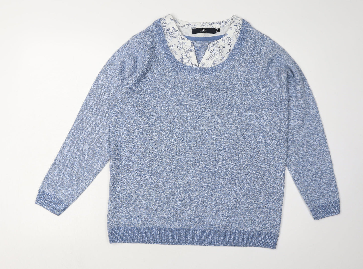 Womens UK Size M ISLE ESSENTIALS Blue Pullover Jumper