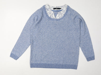 Womens UK Size M ISLE ESSENTIALS Blue Pullover Jumper