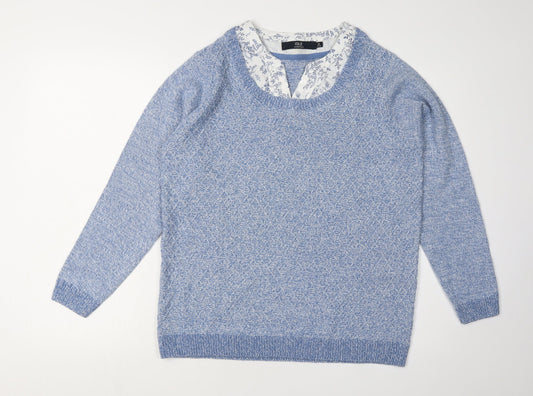 Womens UK Size M ISLE ESSENTIALS Blue Pullover Jumper