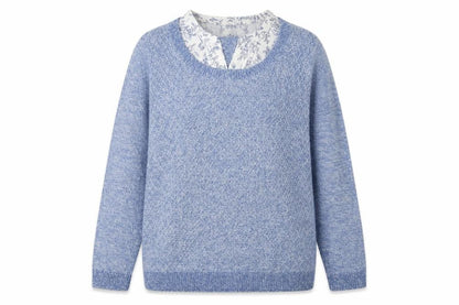 Womens UK Size M ISLE ESSENTIALS Blue Pullover Jumper