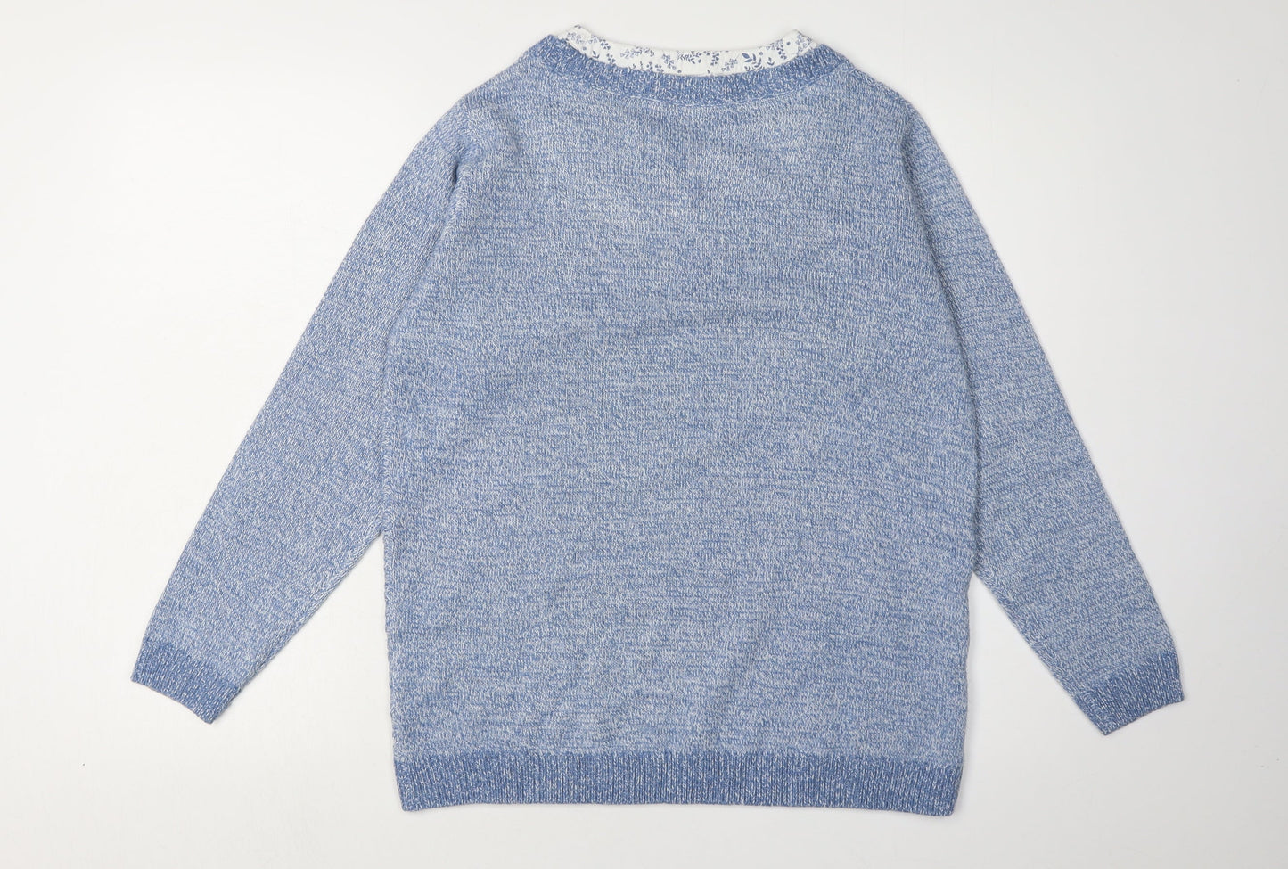 Womens UK Size M ISLE ESSENTIALS Blue Pullover Jumper