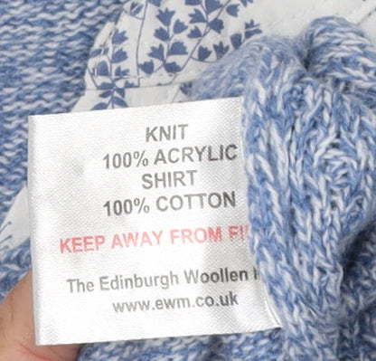 Womens UK Size M ISLE ESSENTIALS Blue Pullover Jumper