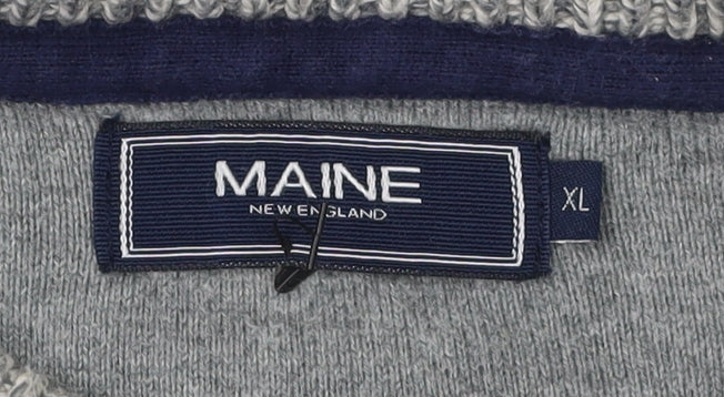 Maine New England Men's Grey XL Cotton Pullover Jumper
