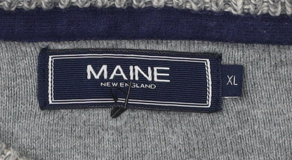 Maine New England Men's Grey XL Cotton Pullover Jumper