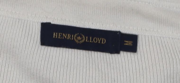 Henri Lloyd Men's White Striped Polo Shirt M