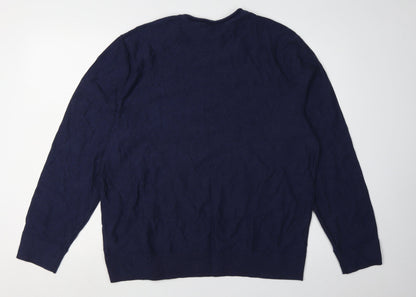 Gap Men's XL Blue Striped Pullover Jumper