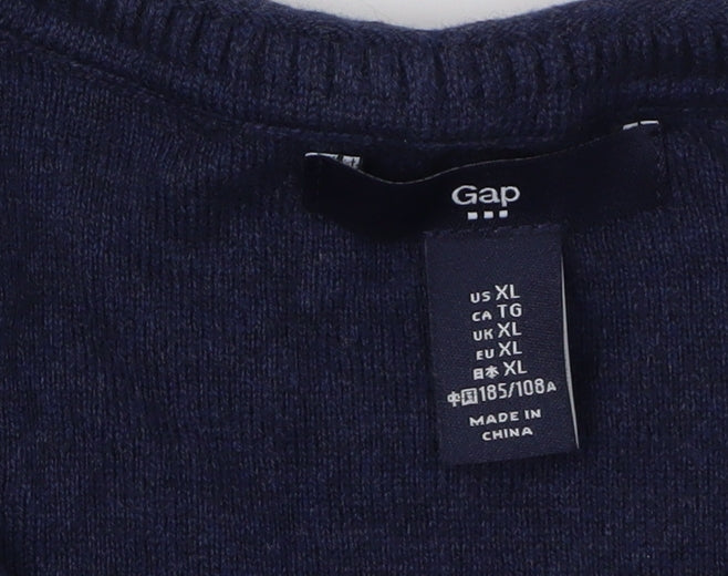 Gap Men's XL Blue Striped Pullover Jumper