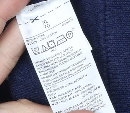 Gap Men's XL Blue Striped Pullover Jumper