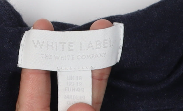The White Company Navy Women's Dress, UK 16, Short Sleeve