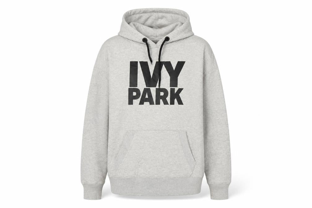 Front view of Ivy Park Women's Grey XS Pullover Hoodie