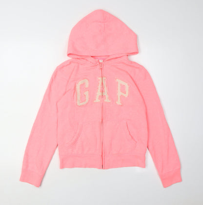 GAP Girls Pink XL Full Zip Logo Hoodie
